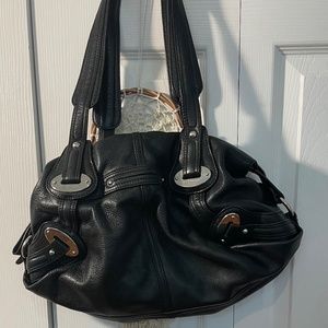 Y2K b. Makowsky black leather purse